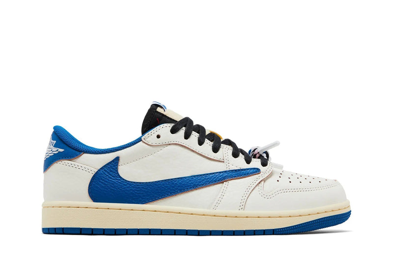 Fragment Design x Travis Scott x Air Jordan 1 Low OG SP 'Sail Military Blue'