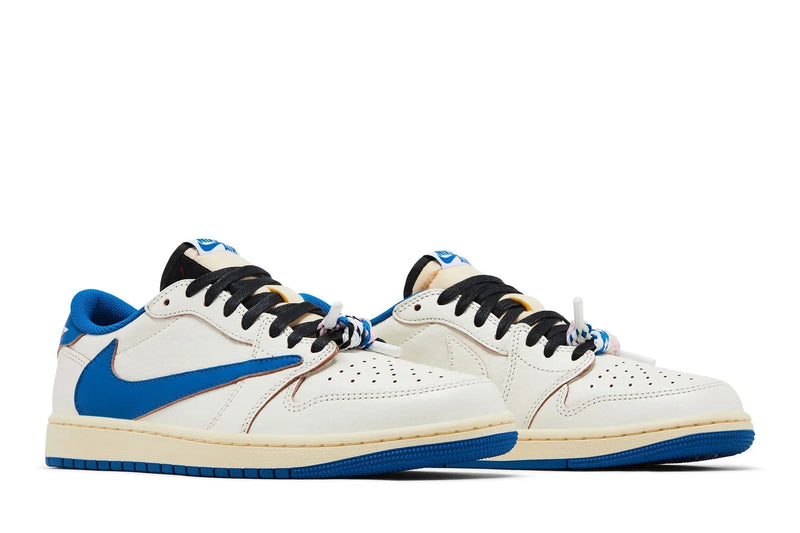 Fragment Design x Travis Scott x Air Jordan 1 Low OG SP 'Sail Military Blue'
